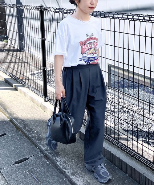 reca（レカ）の「ロックプリントTシャツ（Tシャツ/カットソー・レディース・ホワイト/チャコール・FREE）」の6枚目の写真
