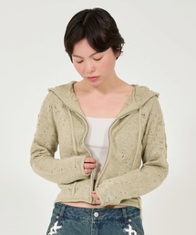 TINA：JOJUN | アイレット柄 ニットフーディー TINA：JOJUN(パーカー)