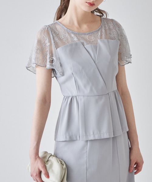 【セール】レース切り替えビスチェ×タイトＳＫセットアップ（ワンピース）｜tocco closet（トッコ クローゼット）