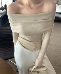 【EIZZ/アイズ】サマーリブ オフショルダー トップス