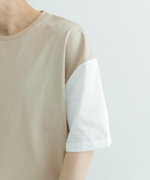 ITEMS URBANRESEARCH(アイテムズ アーバンリサーチ)の「接触冷感TC天竺 布帛キリカエTシャツ(Tシャツ/カットソー・メンズ・ブラック/グレー系その他/ベージュ/チャコールグレー・LARGE/MEDIUM)」の14枚目の写真