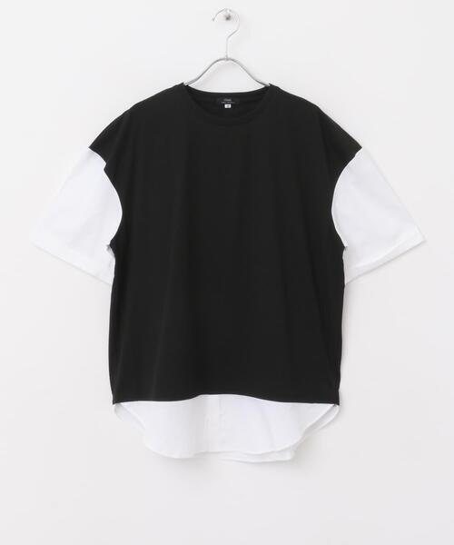 ITEMS URBANRESEARCH(アイテムズ アーバンリサーチ)の「接触冷感TC天竺 布帛キリカエTシャツ(Tシャツ/カットソー・メンズ・ブラック/グレー系その他/ベージュ/チャコールグレー・LARGE/MEDIUM)」の22枚目の写真