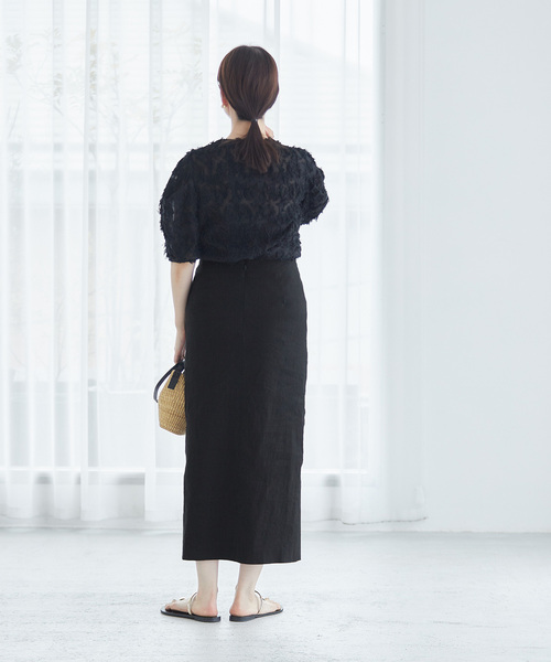journal standard L'essage(ジャーナルスタンダードレサージュ)の「《追加2》バイオリネンストレッチタイトスカート(スカート・レディース・ブラウン/レッド/ベージュ/ブラック・36/38)」の7枚目の写真