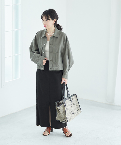 journal standard L'essage(ジャーナルスタンダードレサージュ)の「《追加2》バイオリネンストレッチタイトスカート(スカート・レディース・ブラウン/レッド/ベージュ/ブラック・36/38)」の11枚目の写真