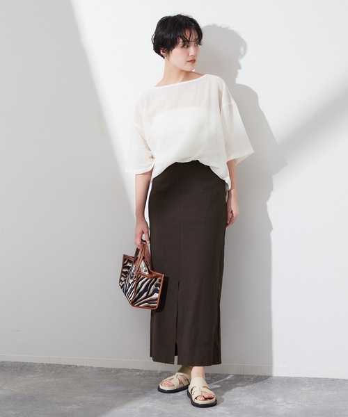 journal standard L'essage(ジャーナルスタンダードレサージュ)の「《追加2》バイオリネンストレッチタイトスカート(スカート・レディース・ブラウン/レッド/ベージュ/ブラック・36/38)」の20枚目の写真