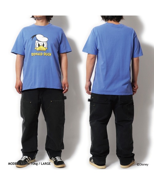 HOUSTON（ヒューストン）の「HOUSTON-DONALD DUCK PRINT　S/S TEE（Tシャツ/カットソー・メンズ・ホワイト/ブルー・L/XL）」の3枚目の写真