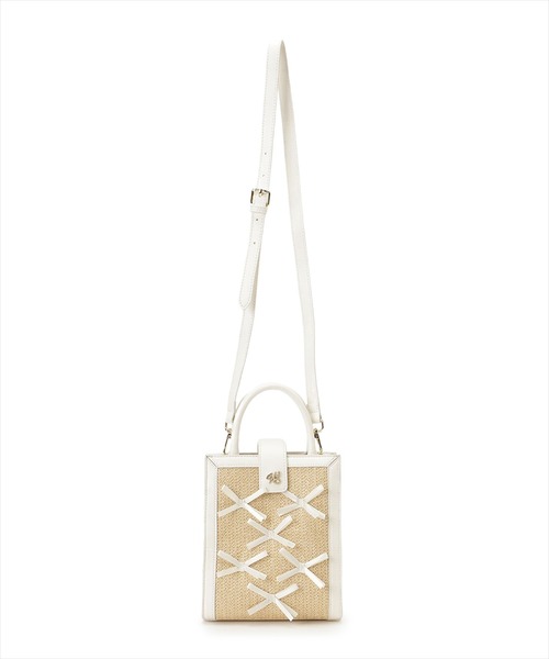 WILLSELECTION（ウィルセレクション）の「リボン2Wayバッグ（ショルダーバッグ・レディース・ブラック/オフホワイト/ピンク・FREE）」の10枚目の写真