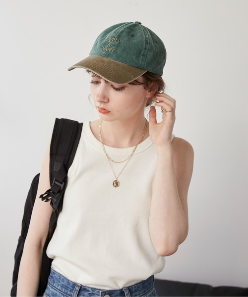 ANGIE（アンジー）の「ウォッシュド加工ロゴキャップ（キャップ・レディース・ライトベージュ/グリーン/レッド/ネイビー・FREE）」の22枚目の写真