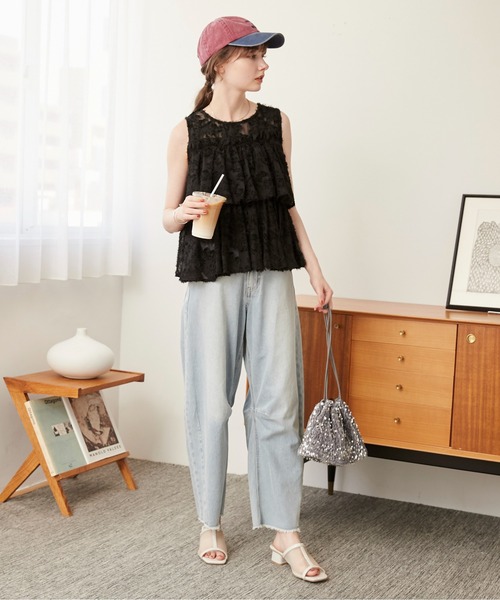 ANGIE（アンジー）の「ウォッシュド加工ロゴキャップ（キャップ・レディース・ライトベージュ/グリーン/レッド/ネイビー・FREE）」の8枚目の写真