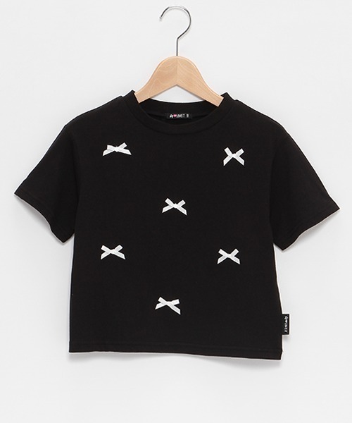 by LOVEiT(バイラビット)の「いっぱいリボンTシャツ(Tシャツ/カットソー・キッズ・ブラック/ピンク/オフホワイト・160cm/120cm/130cm/140cm/150cm)」の2枚目の写真