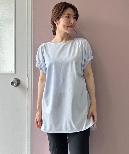 UNFILO（アンフィーロ）の「ドッキングオーバーT（Tシャツ/カットソー・レディース・ホワイト系/ブラック系/スカイブルー系・SMALL/MEDIUM/LARGE）」の3枚目の写真
