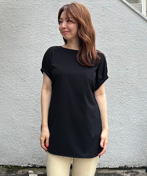 UNFILO（アンフィーロ）の「ドッキングオーバーT（Tシャツ/カットソー・レディース・ホワイト系/ブラック系/スカイブルー系・SMALL/MEDIUM/LARGE）」の14枚目の写真