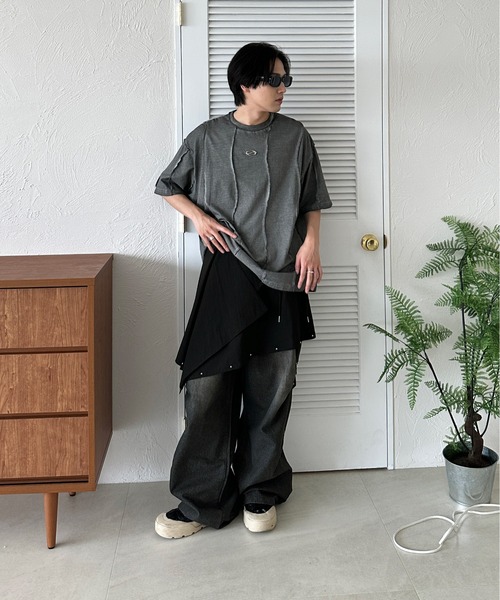 uni's room■ワンサイドタックボタンデニムパンツ PT-SS25-04 uni's room□ワンサイドタックボタンデニムパンツ PT-SS25-04