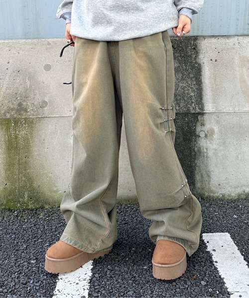ah☆タックデザインデニムパンツ☆タグ付未使用品 FINAL SALE】atelier SOMETHING ウェストマークタックワイド