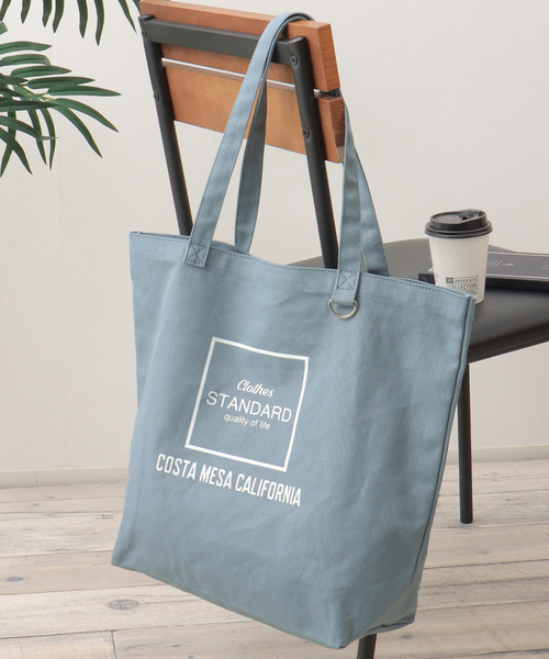 ikka(イッカ)の「シンプルECOトートバッグ(トートバッグ・メンズ・オレンジ/グリーン/ブラック/オフホワイト/サックスブルー/ネイビー/カーキ・FREE)」の6枚目の写真