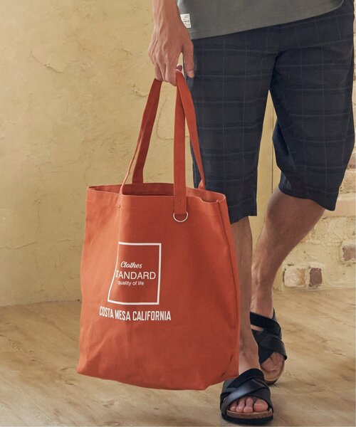 ikka(イッカ)の「シンプルECOトートバッグ(トートバッグ・メンズ・オレンジ/グリーン/ブラック/オフホワイト/サックスブルー/ネイビー/カーキ・FREE)」の10枚目の写真