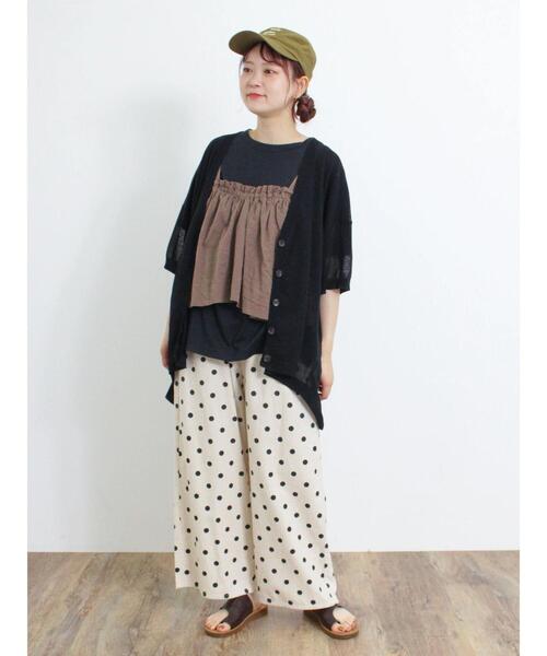 Samansa Mos2（サマンサ モスモス）の「【マシンウォッシャブル】Vネック前後差カーディガン（カーディガン/ボレロ・レディース・キナリ/ブラック/グリーン/ベージュ・F）」の8枚目の写真