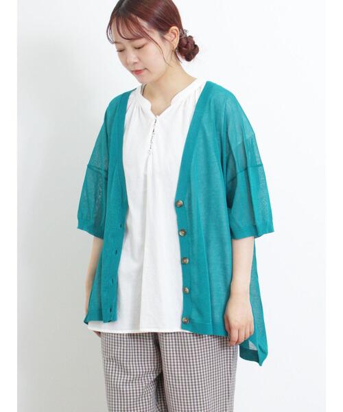 Samansa Mos2（サマンサ モスモス）の「【マシンウォッシャブル】Vネック前後差カーディガン（カーディガン/ボレロ・レディース・キナリ/ブラック/グリーン/ベージュ・F）」の22枚目の写真