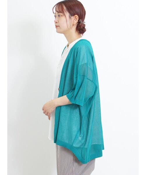 Samansa Mos2（サマンサ モスモス）の「【マシンウォッシャブル】Vネック前後差カーディガン（カーディガン/ボレロ・レディース・キナリ/ブラック/グリーン/ベージュ・F）」の21枚目の写真