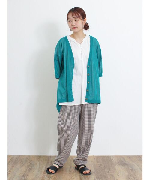 Samansa Mos2（サマンサ モスモス）の「【マシンウォッシャブル】Vネック前後差カーディガン（カーディガン/ボレロ・レディース・キナリ/ブラック/グリーン/ベージュ・F）」の20枚目の写真