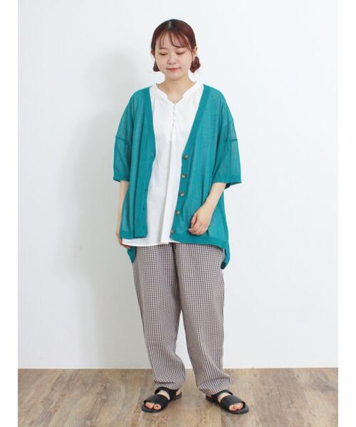 Samansa Mos2（サマンサ モスモス）の「【マシンウォッシャブル】Vネック前後差カーディガン（カーディガン/ボレロ・レディース・キナリ/ブラック/グリーン/ベージュ・F）」の19枚目の写真