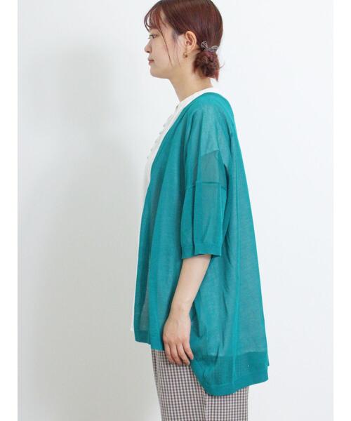 Samansa Mos2（サマンサ モスモス）の「【マシンウォッシャブル】Vネック前後差カーディガン（カーディガン/ボレロ・レディース・キナリ/ブラック/グリーン/ベージュ・F）」の13枚目の写真