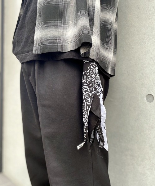 タッセル付き バンダナ柄 ロング キーリング（キーケース/キー