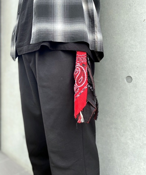 タッセル付き バンダナ柄 ロング キーリング（キーケース/キー