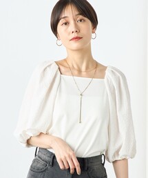 NOLLEY’S Sophi（ノーリーズソフィ）の「パフスリーブスクエアネックプルオーバーカットソー（Tシャツ/カットソー）」