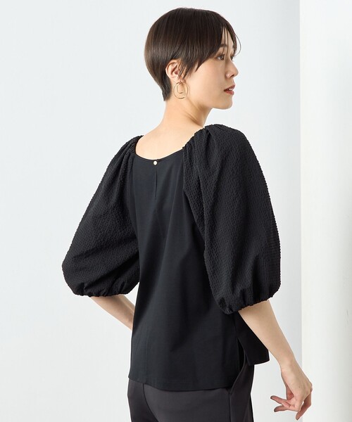 「NOLLEY'S Sophi」 長袖カットソー 38 ネイビー レディース NOLLEY'S Sophi（ノーリーズソフィ）の「パフスリーブスクエア