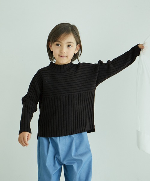 ROPE' PICNIC(ロペピクニック)の「【KIDS】リブ切り替えニットプルオーバー/WEB限定サイズ:110cm・リンクコーデ(ニット/セーター・キッズ・ブラック/ブルー系その他/レッド系その他/キナリ・110/120/130/140/150)」の21枚目の写真