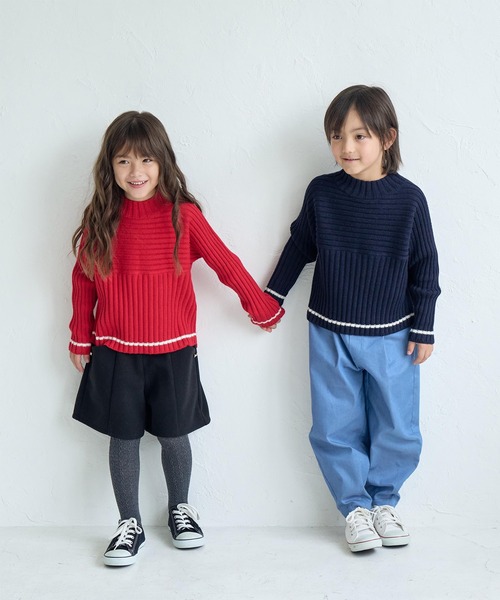 ROPE' PICNIC(ロペピクニック)の「【KIDS】リブ切り替えニットプルオーバー/WEB限定サイズ:110cm・リンクコーデ(ニット/セーター・キッズ・ブラック/ブルー系その他/レッド系その他/キナリ・110/120/130/140/150)」の19枚目の写真
