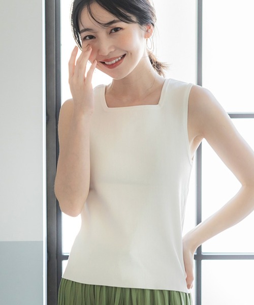 coca(coca)(コカ)の「うさみみシルエットサマーニットタンクトップ(タンクトップ・レディース・ブラック/ホワイト/その他1/ライトグリーン・S/M/L)」の3枚目の写真