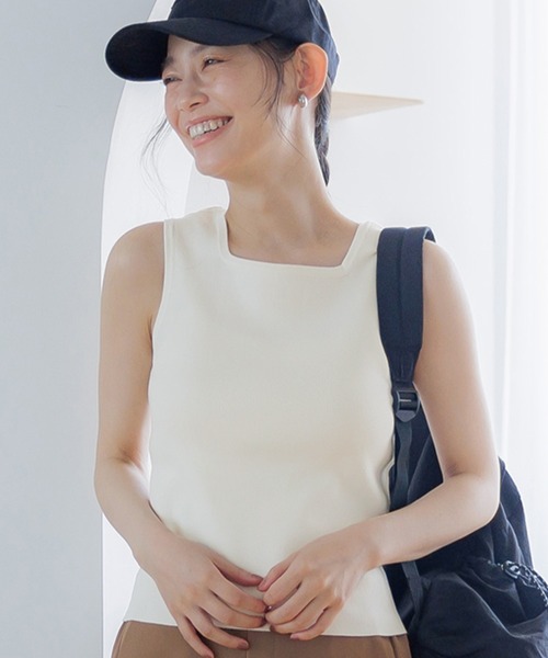 coca(coca)(コカ)の「うさみみシルエットサマーニットタンクトップ(タンクトップ・レディース・ブラック/ホワイト/その他1/ライトグリーン・S/M/L)」の8枚目の写真