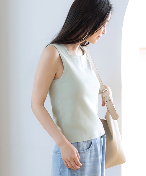 最終値下げ！paloma ニットタンクトップ セール】ミックスニットタンクトップ（タンクトップ）｜roomy