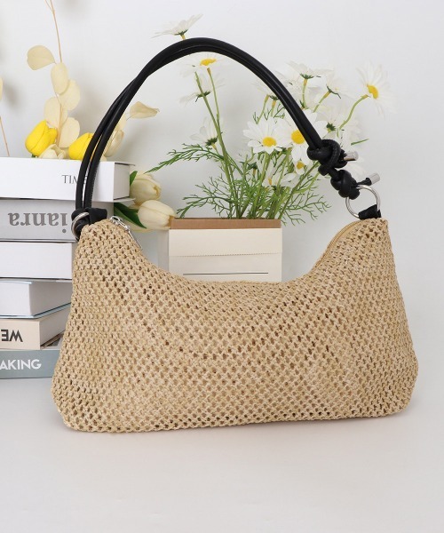 Miniministore(ミニミニストア)の「ストローバッグ ショルダーバッグ 麦わら(ショルダーバッグ・レディース・ホワイト/ブラウン/ブラック/ベージュ・FREE)」の13枚目の写真