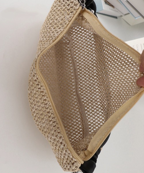 Miniministore(ミニミニストア)の「ストローバッグ ショルダーバッグ 麦わら(ショルダーバッグ・レディース・ホワイト/ブラウン/ブラック/ベージュ・FREE)」の9枚目の写真