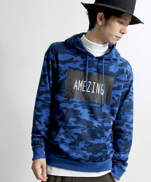 WEGO（ウィゴー）の「WEGO/カラーカモプルパーカー（パーカー・メンズ・マルチ/カーキ/レッド/ブルー・LARGE/MEDIUM）」の3枚目の写真