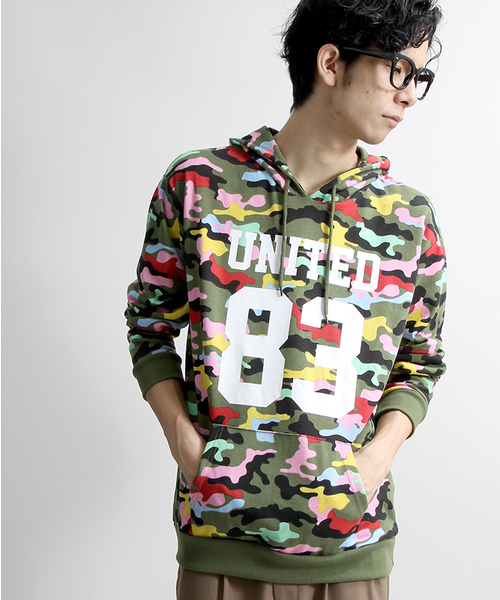 WEGO（ウィゴー）の「WEGO/カラーカモプルパーカー（パーカー・メンズ・マルチ/カーキ/レッド/ブルー・LARGE/MEDIUM）」の4枚目の写真