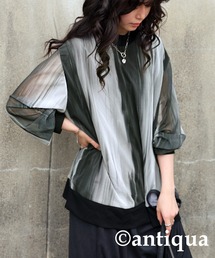 ニュアンス柄シアートップス