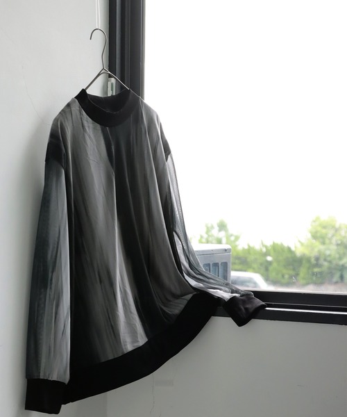 antiqua（アンティカ）の「ニュアンス柄シアートップス（シャツ/ブラウス・レディース・ブラック・ONESIZE）」の10枚目の写真