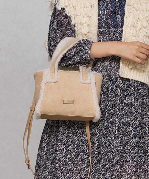 Ungrid（アングリッド）の「【Ungrid/アングリッド】ムートンタッチ　ミニトートショルダーバッグ（トートバッグ・レディース・グレー/キャメル/ベージュ/ブラック/グレイッシュベージュ・FREE）」の3枚目の写真