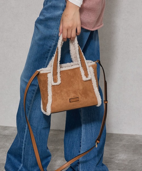 Ungrid（アングリッド）の「【Ungrid/アングリッド】ムートンタッチ　ミニトートショルダーバッグ（トートバッグ・レディース・グレー/キャメル/ベージュ/ブラック/グレイッシュベージュ・FREE）」の10枚目の写真