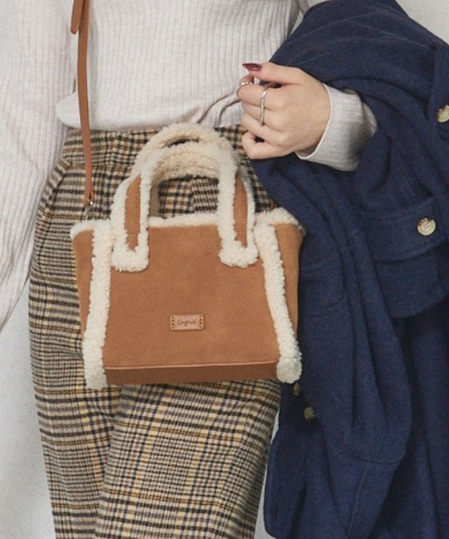 Ungrid（アングリッド）の「【Ungrid/アングリッド】ムートンタッチ　ミニトートショルダーバッグ（トートバッグ・レディース・グレー/キャメル/ベージュ/ブラック/グレイッシュベージュ・FREE）」の16枚目の写真