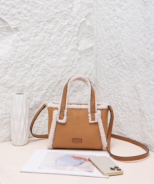 Ungrid（アングリッド）の「【Ungrid/アングリッド】ムートンタッチ　ミニトートショルダーバッグ（トートバッグ・レディース・グレー/キャメル/ベージュ/ブラック/グレイッシュベージュ・FREE）」の20枚目の写真