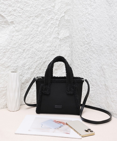 Ungrid（アングリッド）の「【Ungrid/アングリッド】ムートンタッチ　ミニトートショルダーバッグ（トートバッグ・レディース・グレー/キャメル/ベージュ/ブラック/グレイッシュベージュ・FREE）」の22枚目の写真