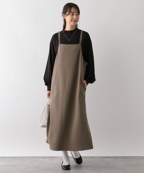 GLOBAL WORK Smile Seed Store（グローバルワーク スマイルシードストア）の「Iラインキャミワンピース/128513（シャツワンピース・レディース・ブラック/チャコール/モカ・LARGE/X-LARGE/MEDIUM）」の3枚目の写真