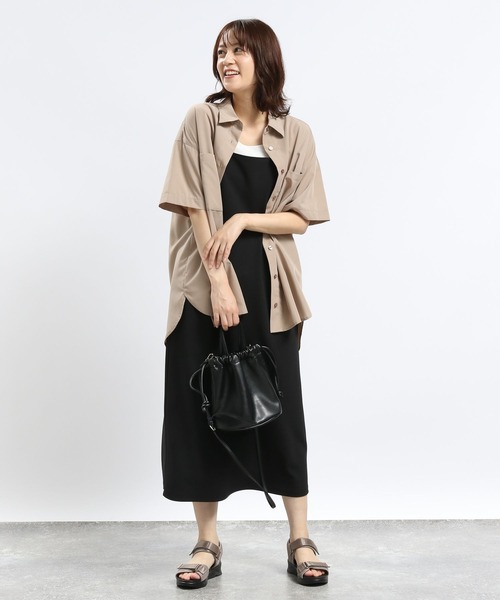 GLOBAL WORK Smile Seed Store（グローバルワーク スマイルシードストア）の「Iラインキャミワンピース/128513（シャツワンピース・レディース・ブラック/チャコール/モカ・LARGE/X-LARGE/MEDIUM）」の9枚目の写真
