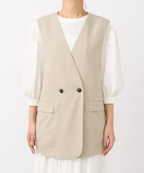 un dix cors（アンディコール）の「《レイヤードするだけでこなれ感》ジレベスト（ベスト・レディース・ベージュ/ネイビー・FREE）」の14枚目の写真