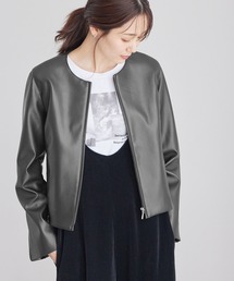 ROPE' PICNIC | シンセティックレザーノーカラージャケット(ノーカラージャケット)